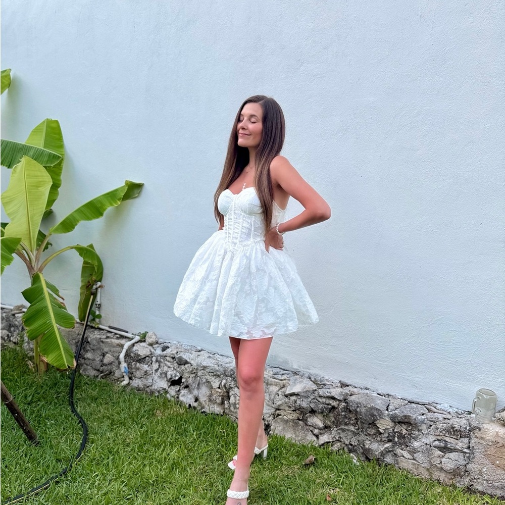 White Lace Mini Dress